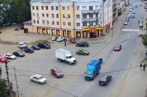 The intersection of Lenina square and Dzerjinskogo. Panrama webcam