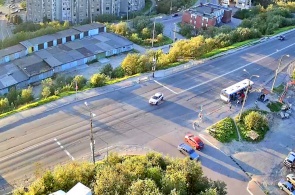 Pedestrian crossing on Starostina street. Webcams Murmansk