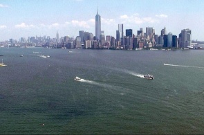 New York, view from the webcam on the Statue of Liberty in real-time