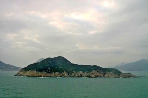 View of the island of Samkon. Sung Kong Island. Webcam Hong Kong online