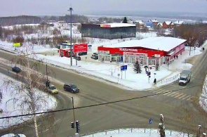 The intersection of the Soviet highway - street Hour. Webcam Novosibirsk online