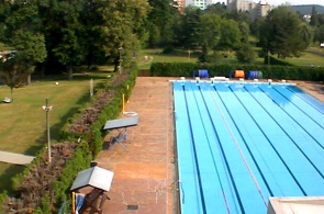 Starz sports complex, an outdoor swimming pool. Webcam Strakonice online