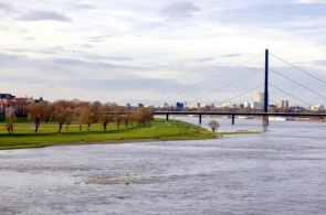 The view of the Rhine. Webcam Dusseldorf online