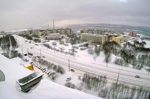 The Kola prospect, the panorama of the city. Webcam Murmansk online