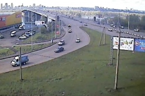 The October bridge. Krasnoyarsk webcam online