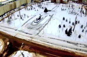The square in front of the Palace of trade Unions. Ufa web camera online