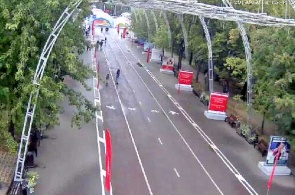 The Central alley of the Park Sokolniki. Webcam of Moscow online