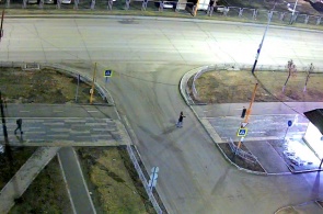 Crossroads of Shakhterov and Oktyabrskaya streets. Webcams Mezhdurechensk
