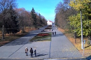 The alley of Heroes in Chernihiv in real-time