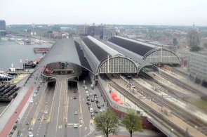 The Central train station in Amsterdam web Cam online
